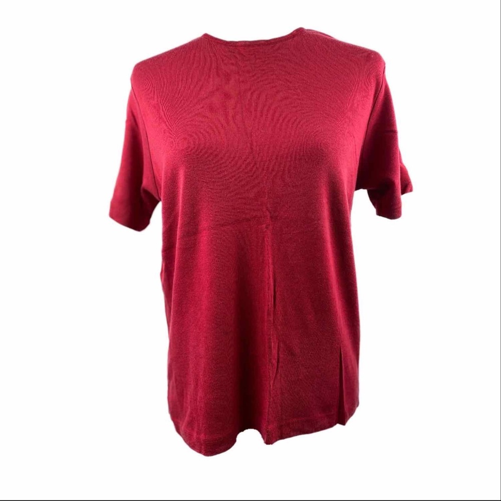 Croft and Barrow Top Short Sleeve Medium Women Red